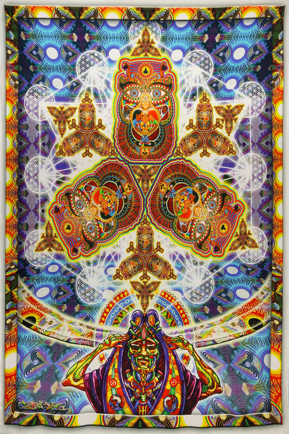 Healing Fractal Heady Art Print Tapestry 53x85" by Sunshine Joy