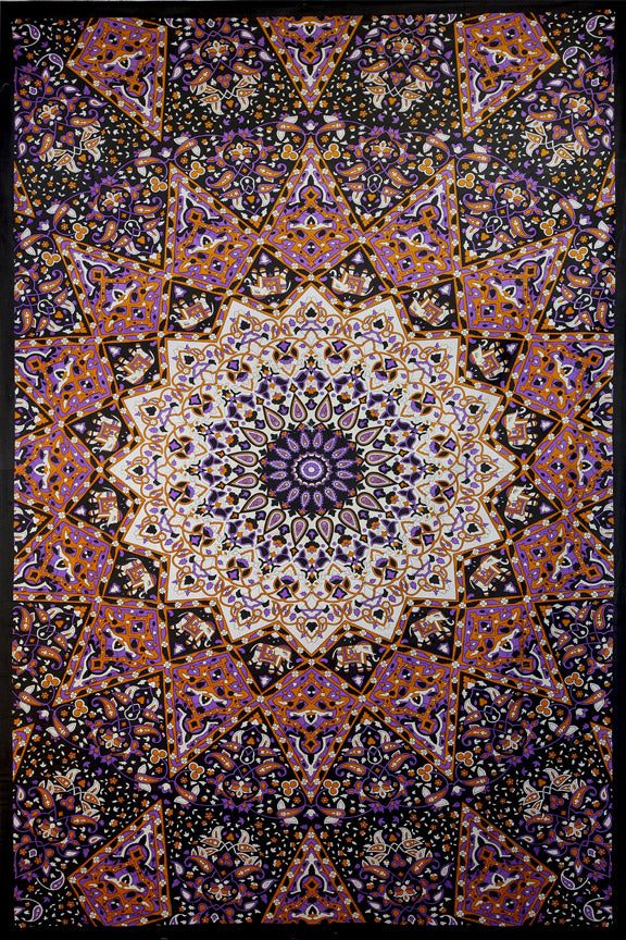 Glow in the Dark India Star Tapestry 60X90" by Sunshine Joy