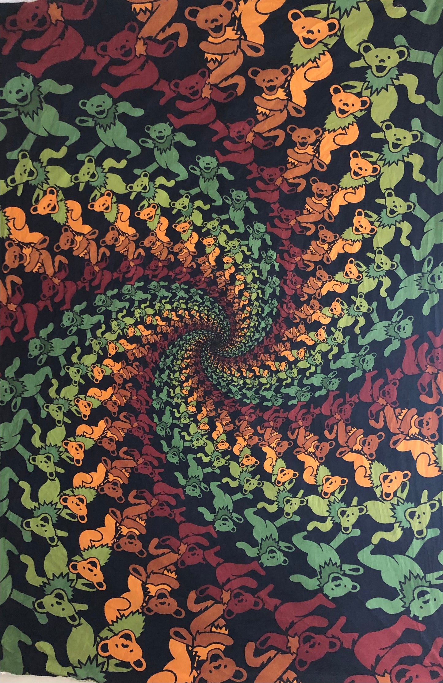 Grateful Dead Dancing Bears Wood Spiral Tapestry 60x90"