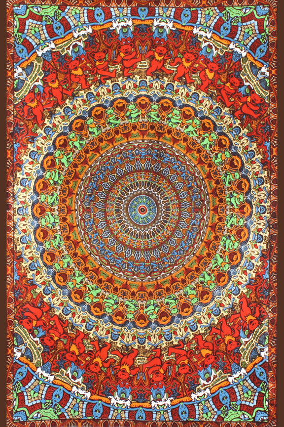 3D Grateful Dead Bear Vibrations Tapestry 60x90"