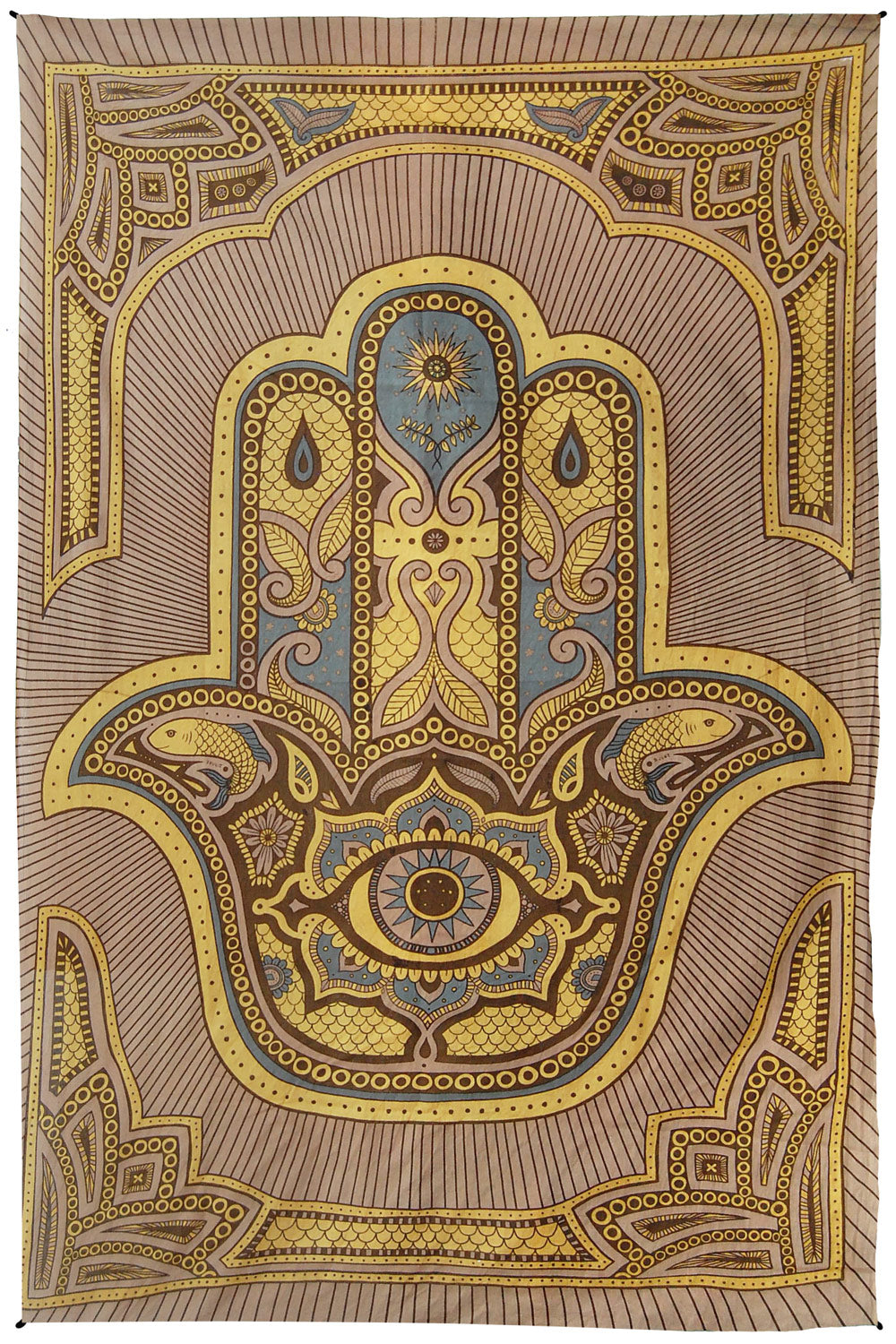 Hamza Hand Tapestry Brown 52x80" by Zest For Life