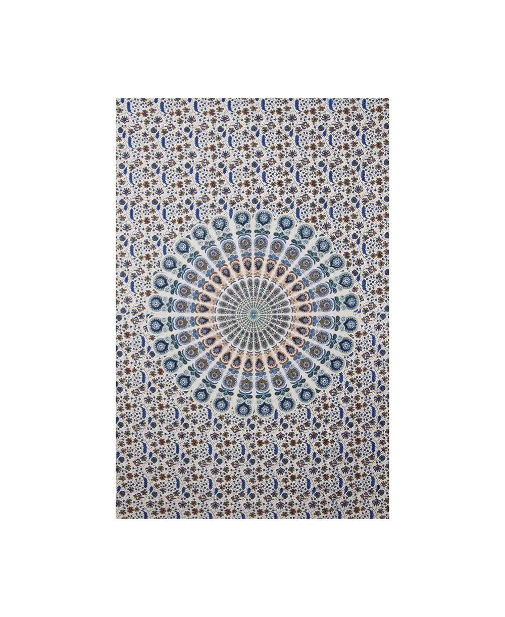 Blue-Yellow-Green Plume Mini Tapestry 30x45" by Zest For Life