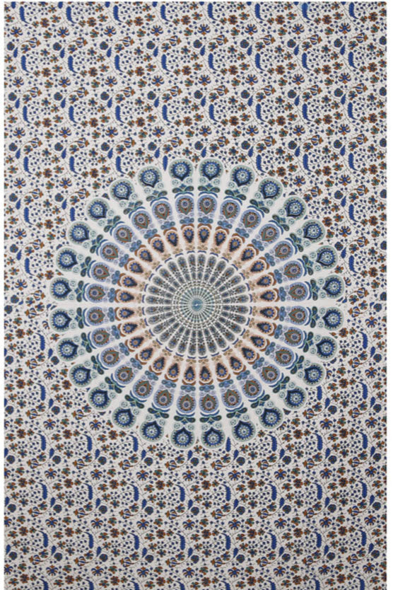 Blue-Yellow-Green Plume Mini Tapestry 30x45" by Zest For Life