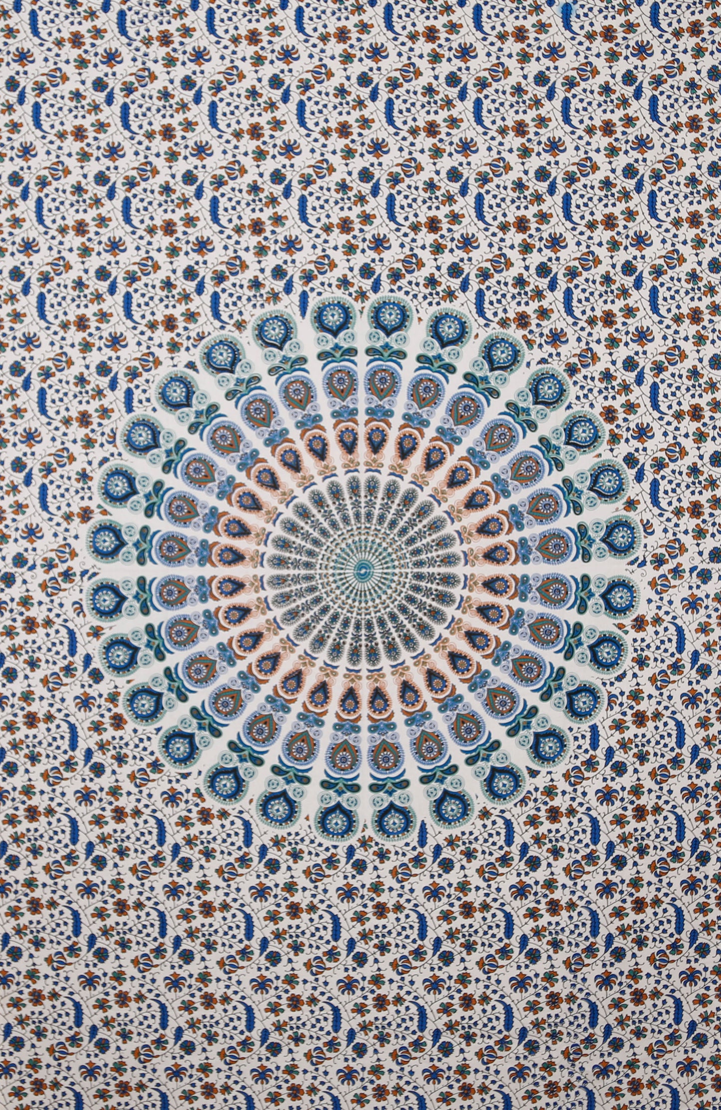Circle Plume Tapestry Blue-Yellow-Green 52x80" by Zest For Life