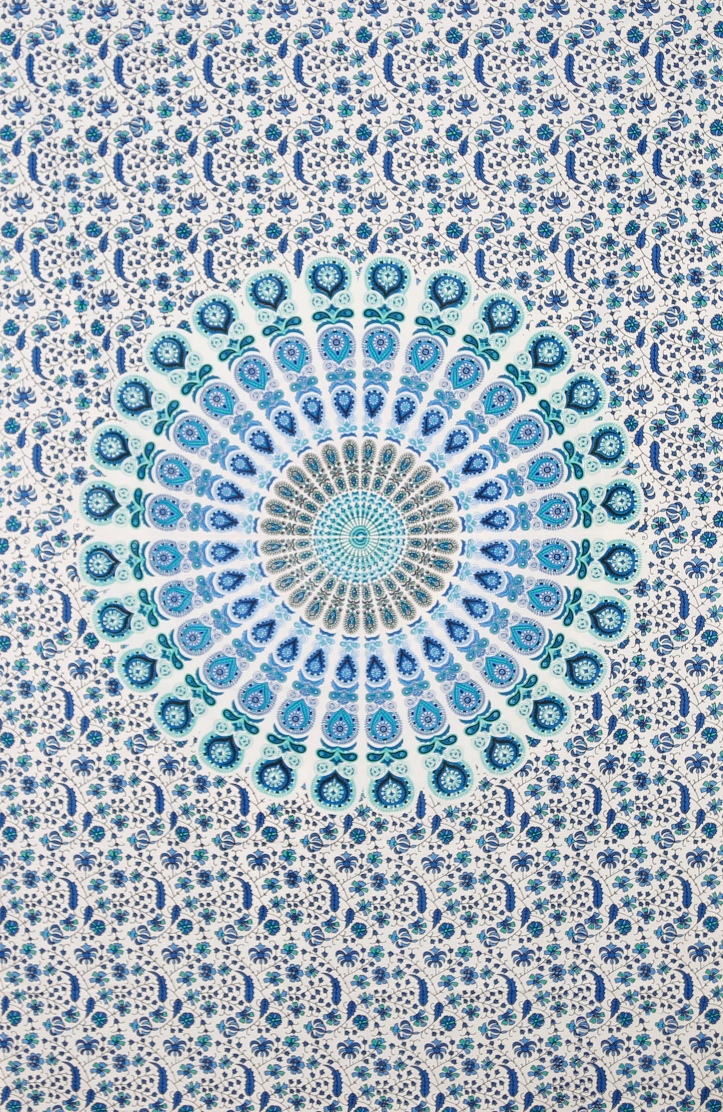 Circle Plume Tapestry Blue-White 52x80" by Zest For Life