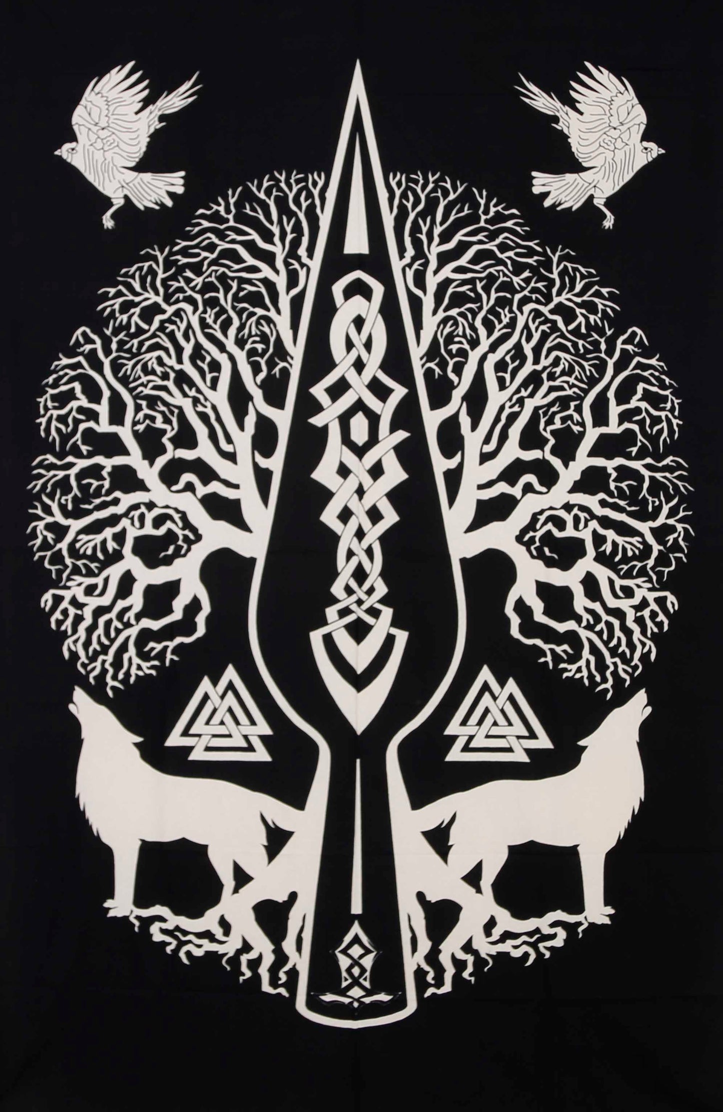 Celtic Wolf Tree Tapestry 52x80" by Zest For Life