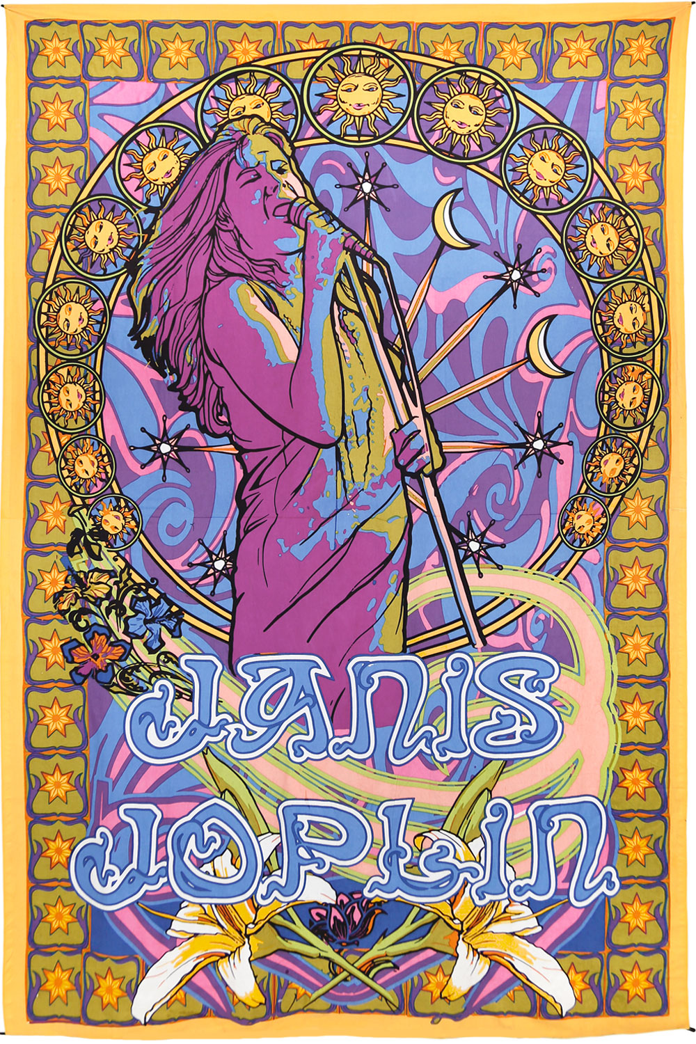 Janis Joplin Tapestry 60x90" by Sunshine Joy