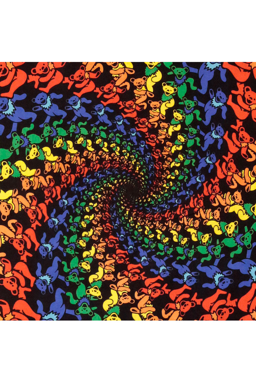3D Grateful Dead Dancing Bears Spiral Tapestry 60x90"