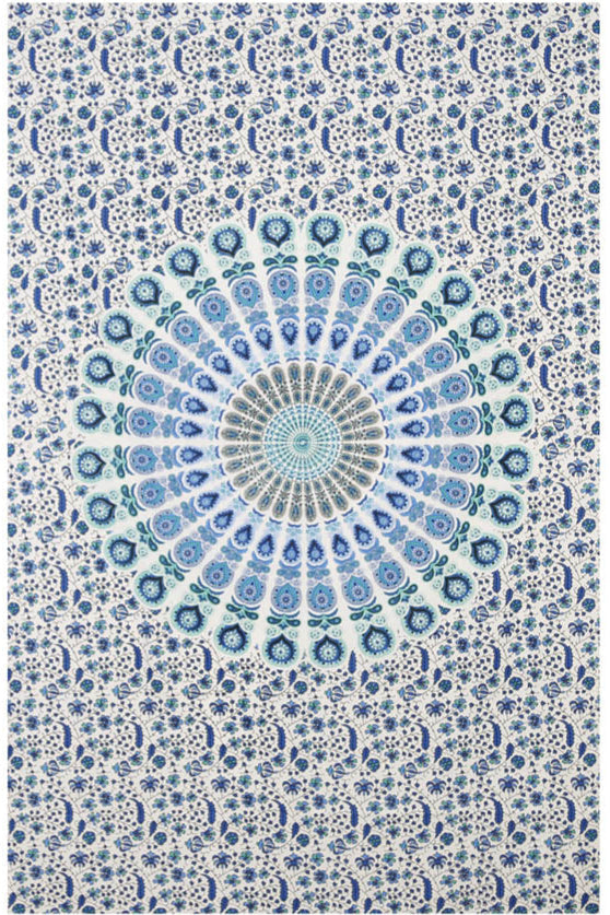 Blue-White Plume Mini Tapestry 30x45" by Zest For Life