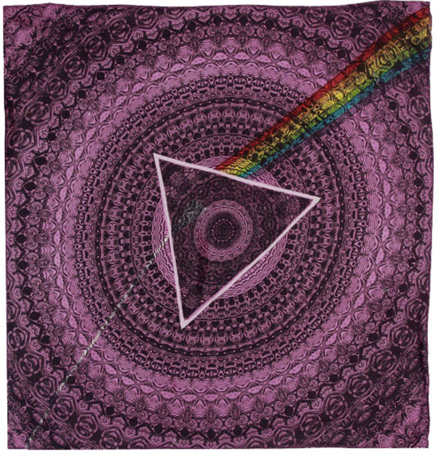 Pink Floyd The Dark Side of the Moon Shadow Bandana Pink 22x22" - 22x22 inch Cotton Bandana by Sunshine Joy – 100% Cotton Bandana by Sunshine Joy
