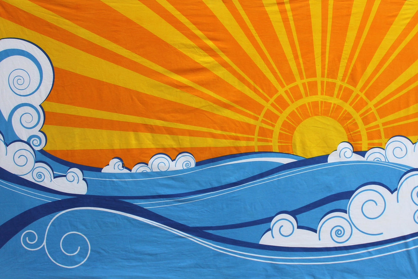 Swell Day Ocean Wave & Sun Tapestry 60x90" by Sunshine Joy