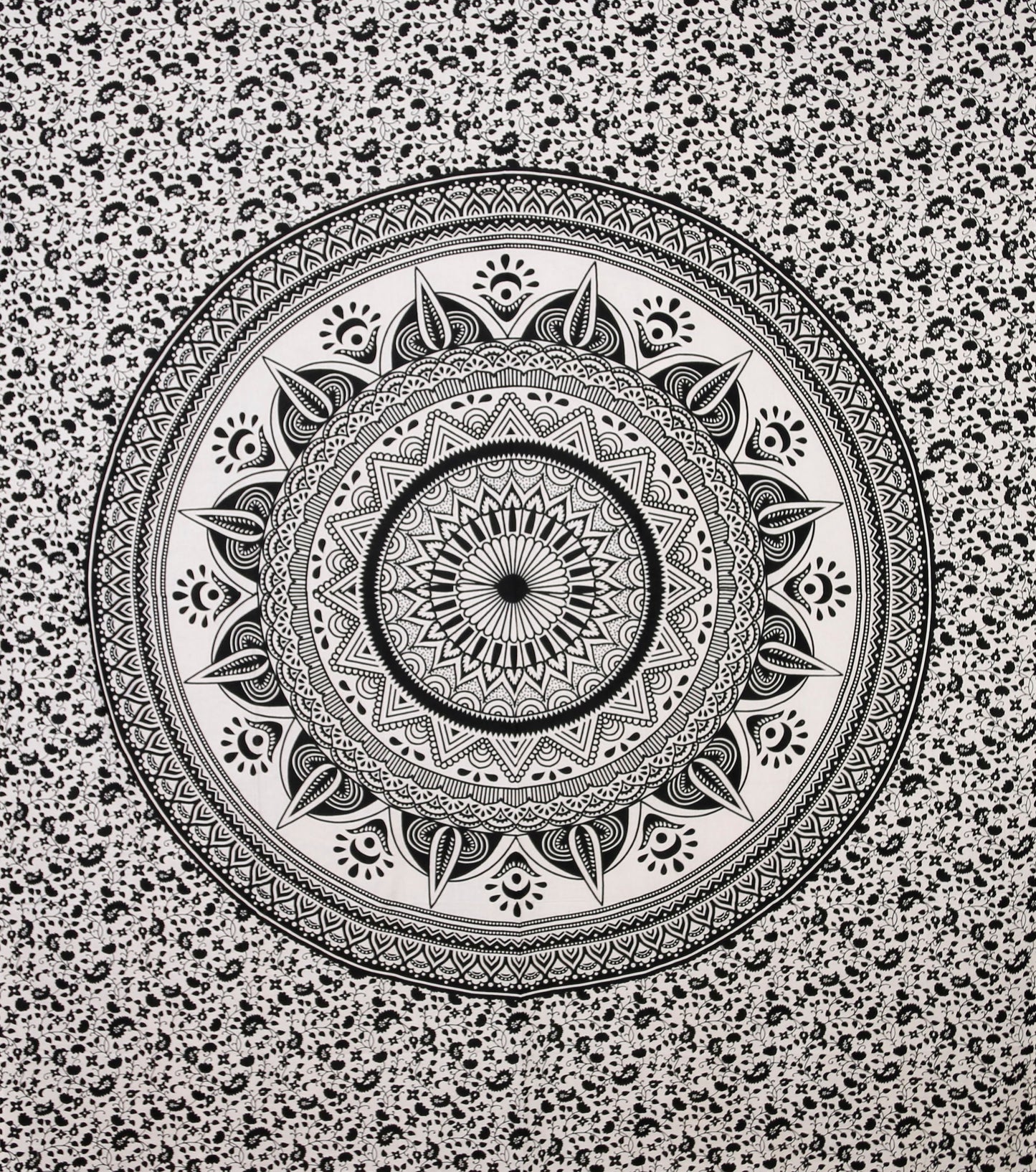 Black-White Mandala Tapestry 84x95" by Zest For Life