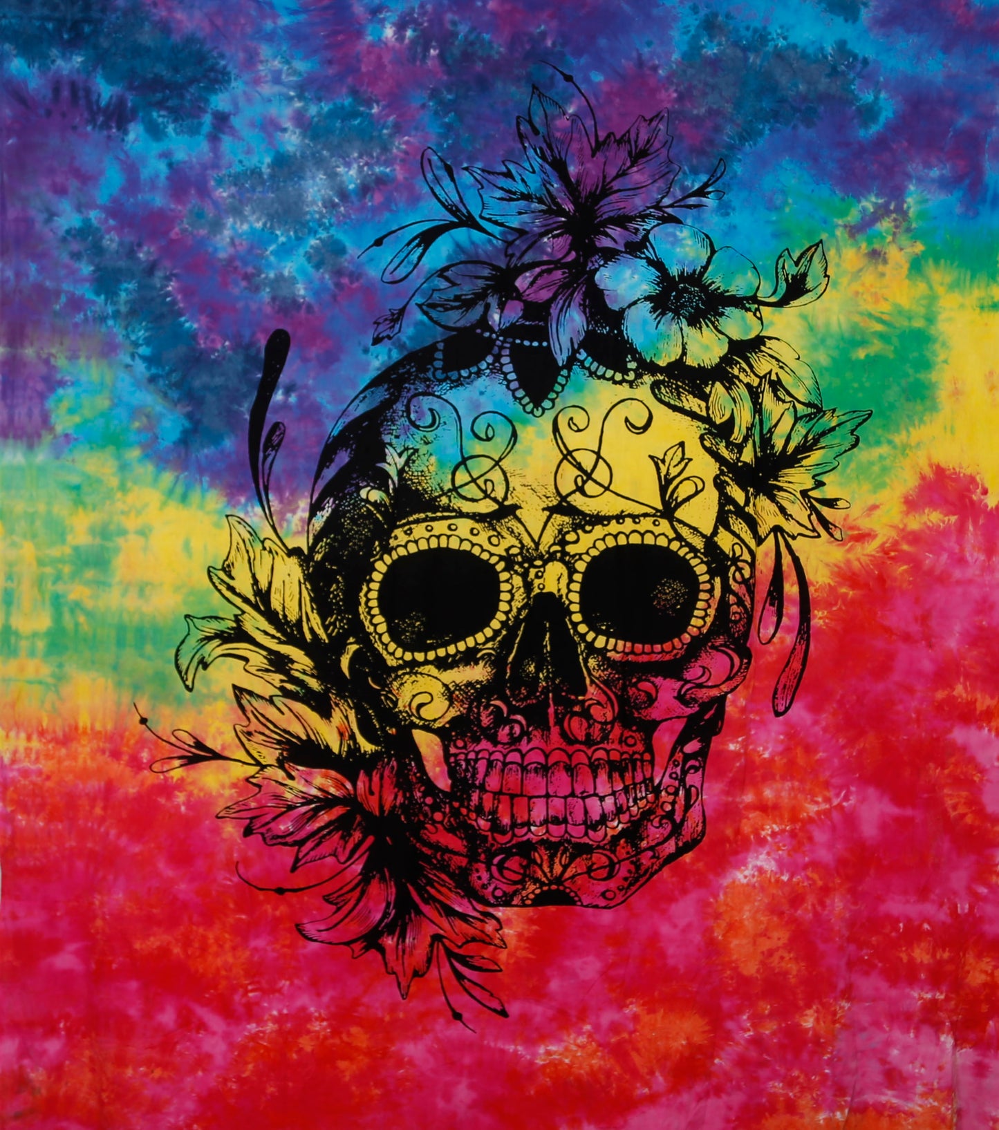 Flower Skull Tapestry 84x95" by Zest For Life