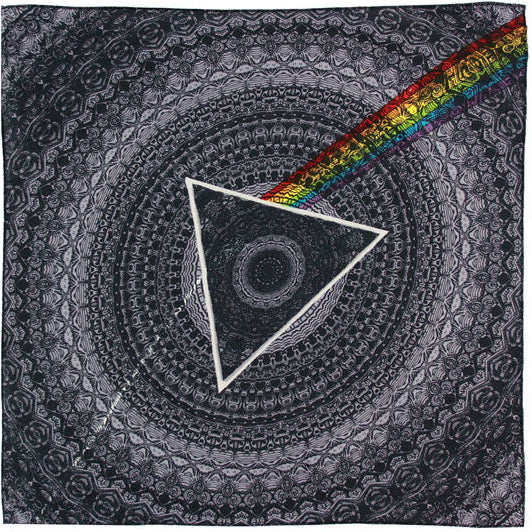 Pink Floyd Dark Side Of The Moon Shadow Bandana Black – 22x22" Cotton Bandana by Sunshine Joy