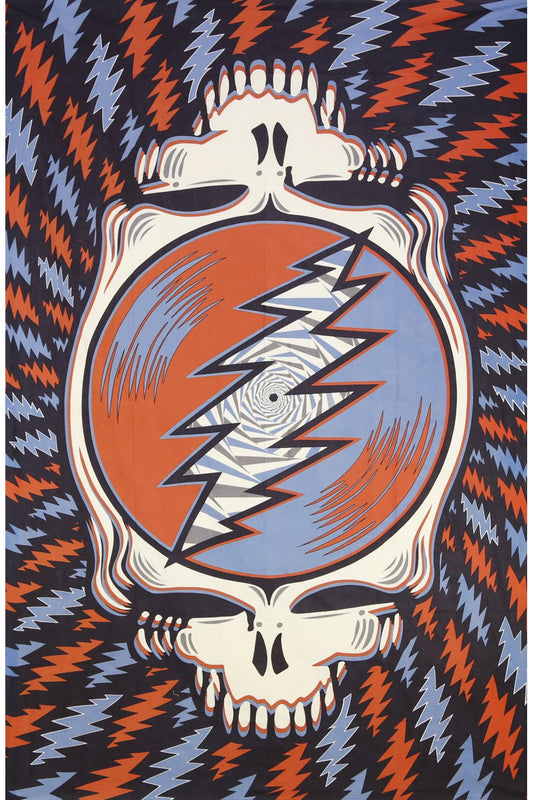 3D Grateful Dead Spin Your Face Red White & Blue Tapestry by Sunshine Joy