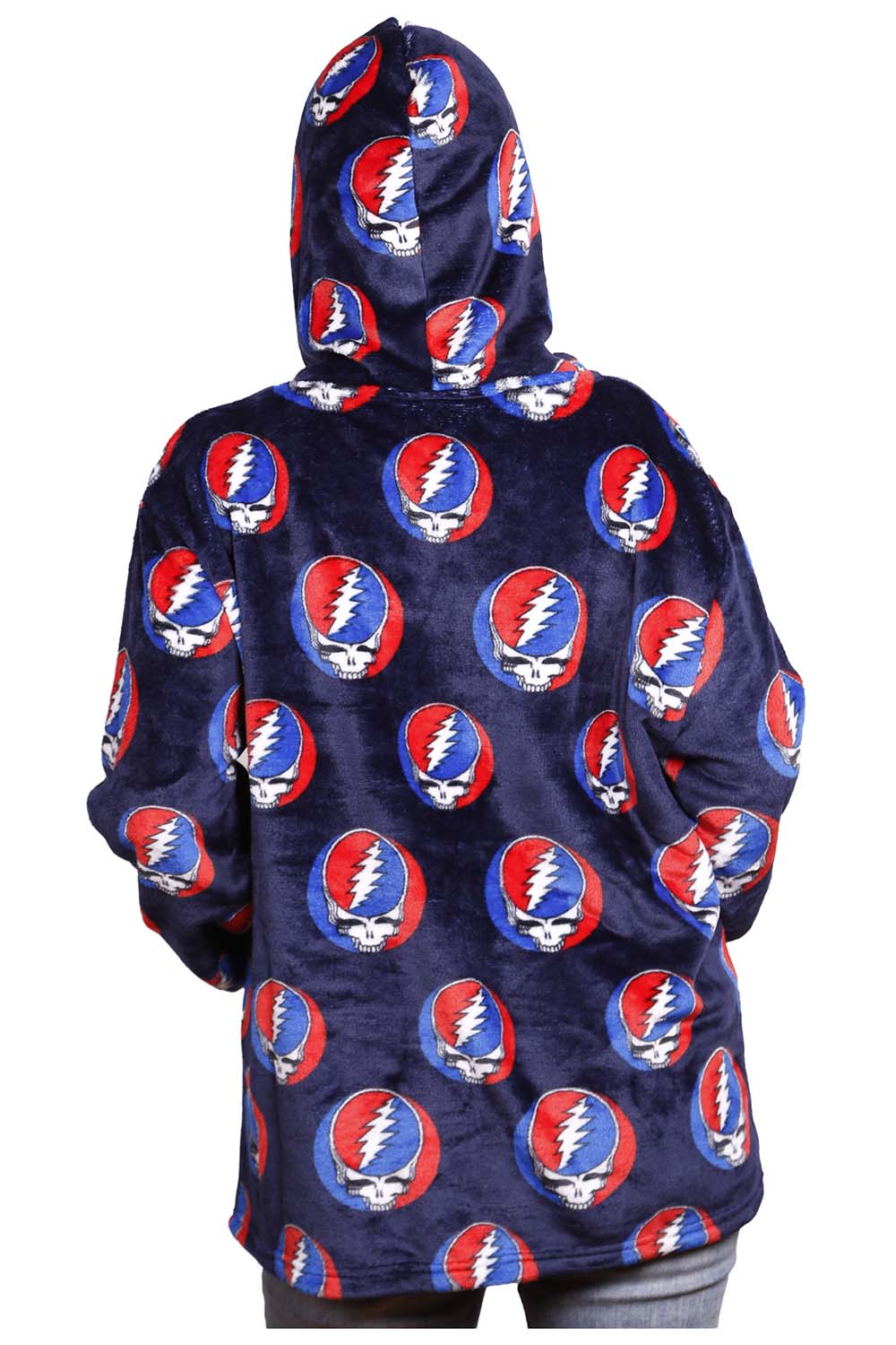 Grateful Dead Fleece Pullover Hoodie in Navy Steal Your Face