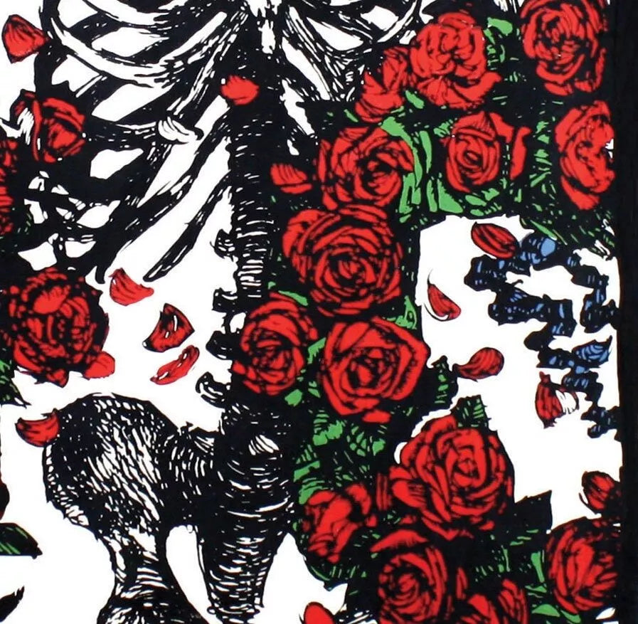 3D Grateful Dead Skeleton & Roses Tapestry 60x90"