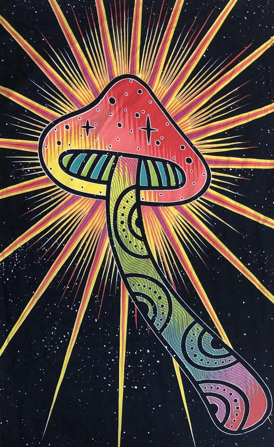 Cosmic Space Mushroom Tapestry