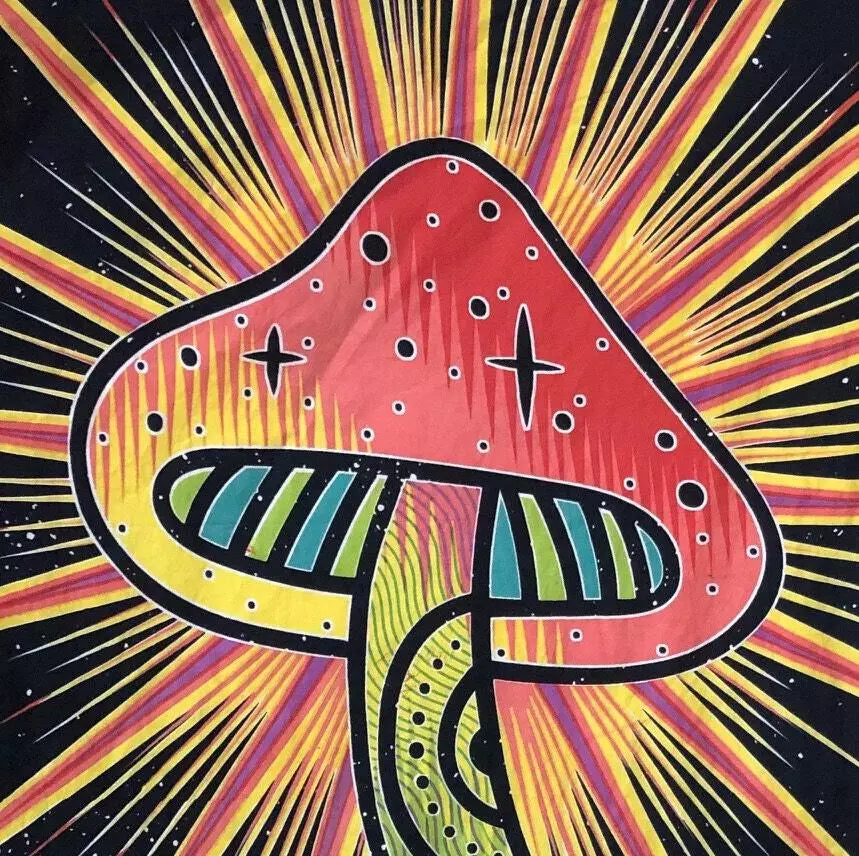 Cosmic Space Mushroom Tapestry