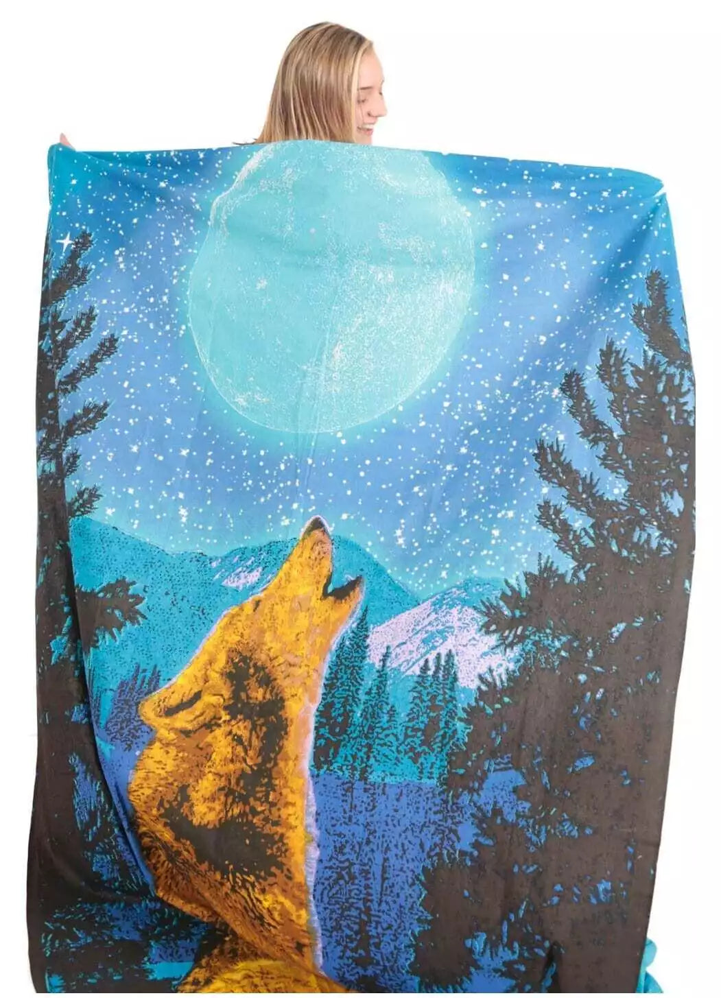 3D Glow-in-the-Dark Wolf Tapestry