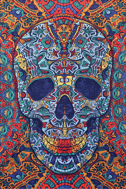 3D Skull Tapestry 60x90" by Sunshine Joy