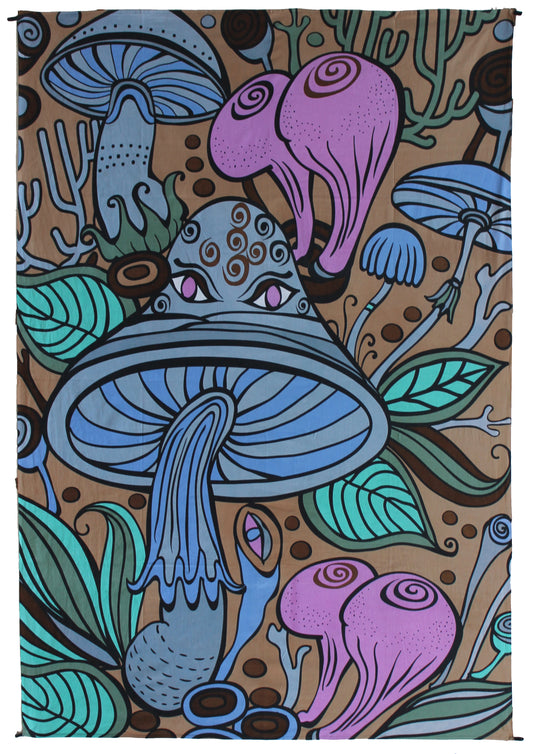 3D Shroom Teacher Tapestry 60x90" by Sunshine Joy