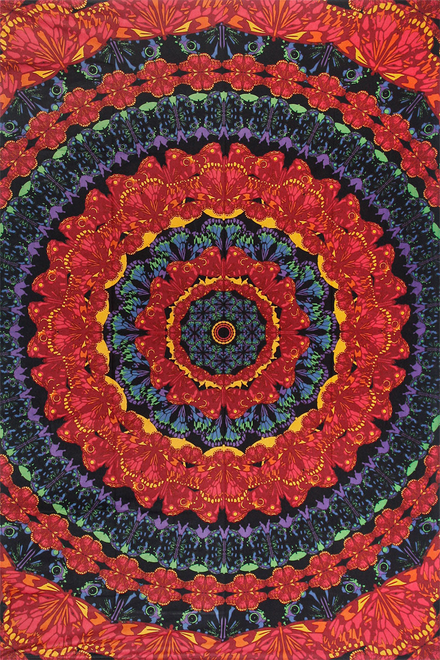 3D Blooming Butterfly Mandala Tapestry 60x90" by Sunshine Joy