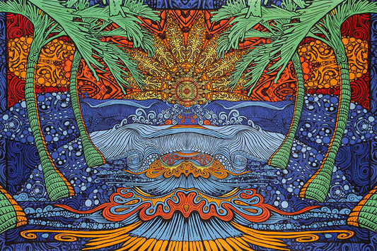 3D Epic Surf Tapestry 60x90 - Art by Chris Pinkerton