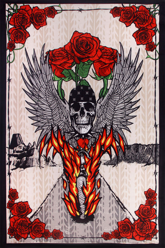 3D Fire Biker Tapestry 60x90" by Sunshine Joy