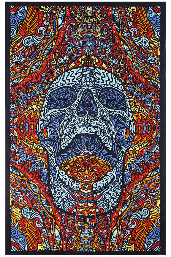 3D Mindful Skull Tapestry 60x90" by Sunshine Joy