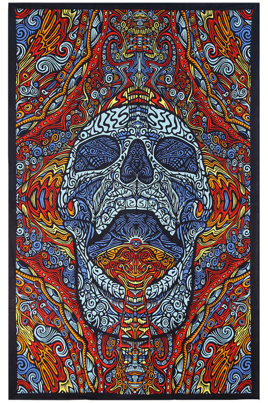 3D Mindful Skull Tapestry 60x90" by Sunshine Joy