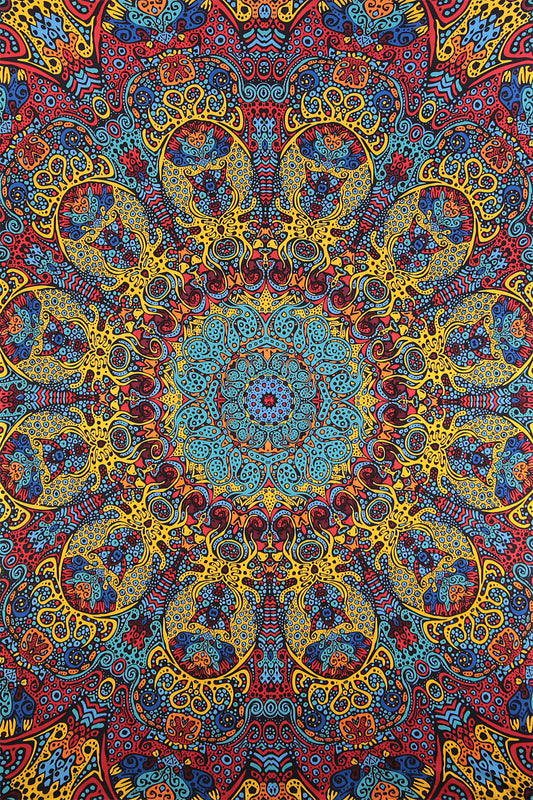 3D Psychedelic Sunburst Tapestry 60x90" by Sunshine Joy