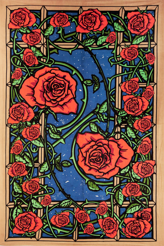 3D Rose Window Tapestry by Sunshine Joy