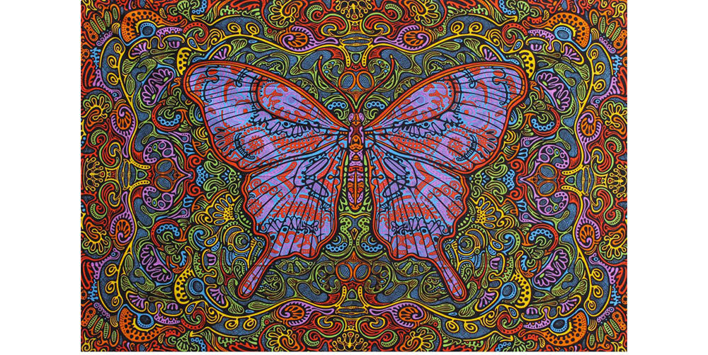 3D Butterfly Daydream Mini Tapestry 45X30 Art by Chris Pinkerton