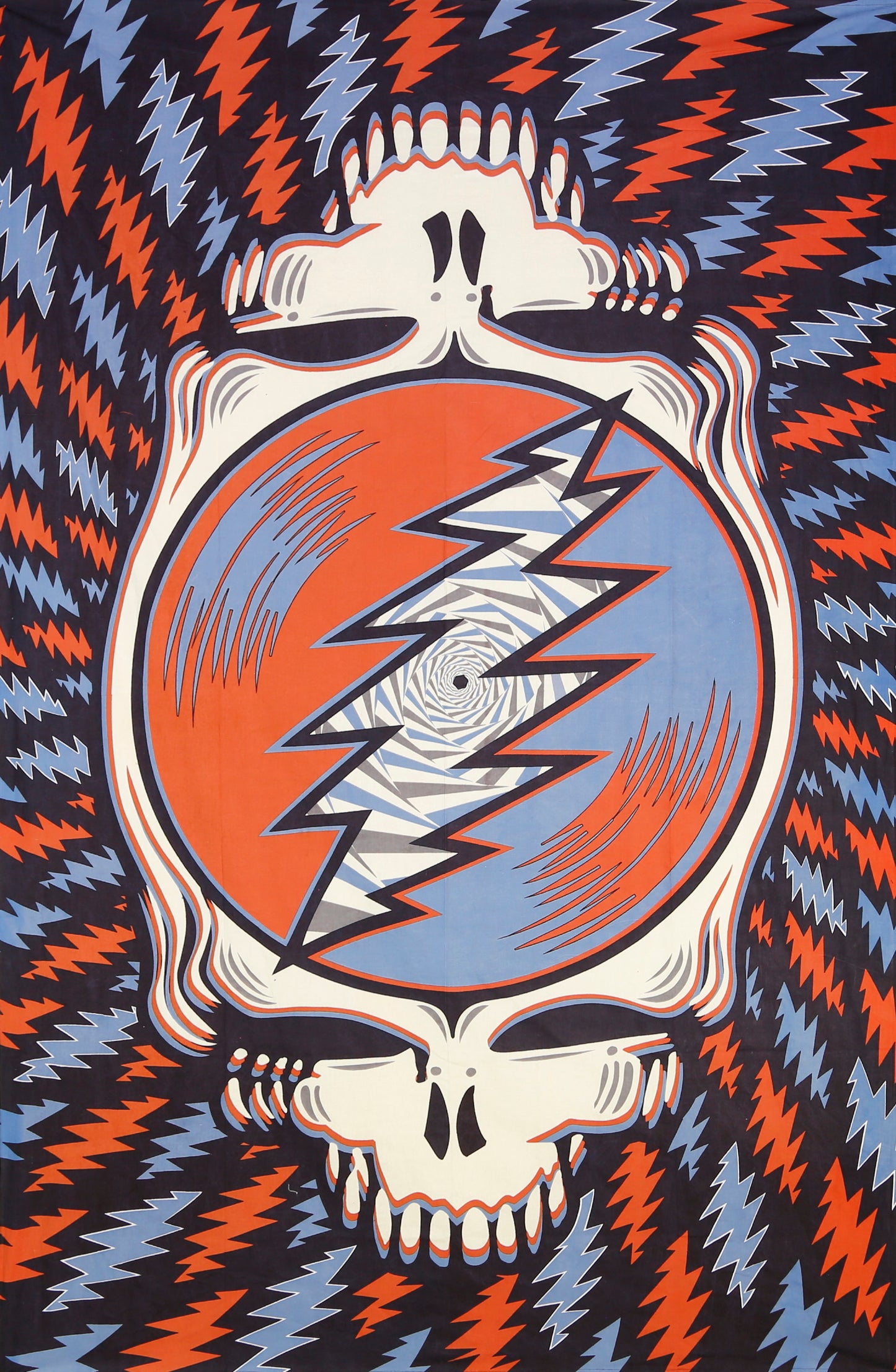 3D Grateful Dead Spin Your Face SYF Tapestry Red White Blue 60x90 - Art by Taylar McRee