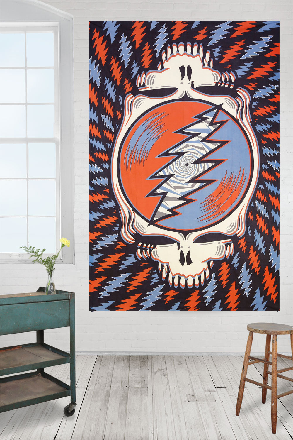 3D Grateful Dead Spin Your Face SYF Tapestry Red White Blue 60x90 - Art by Taylar McRee