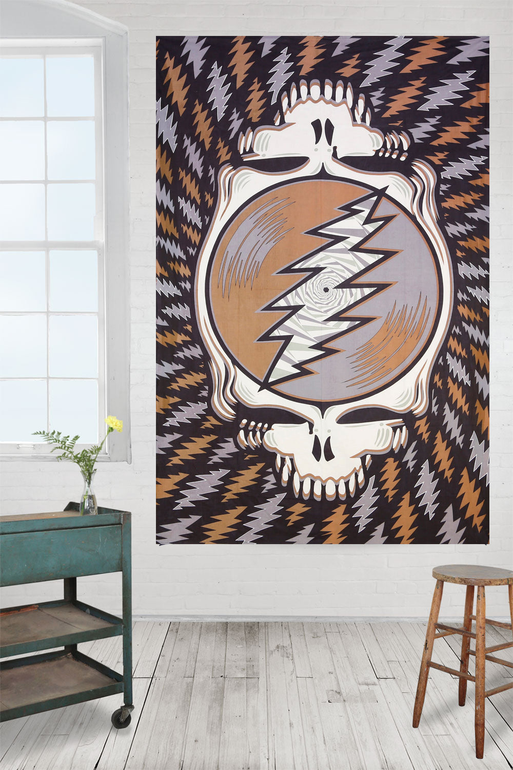 Grateful Dead Spin Your Face SYF Tapestry Earth Tones 60x90 - Art by Taylar McRee