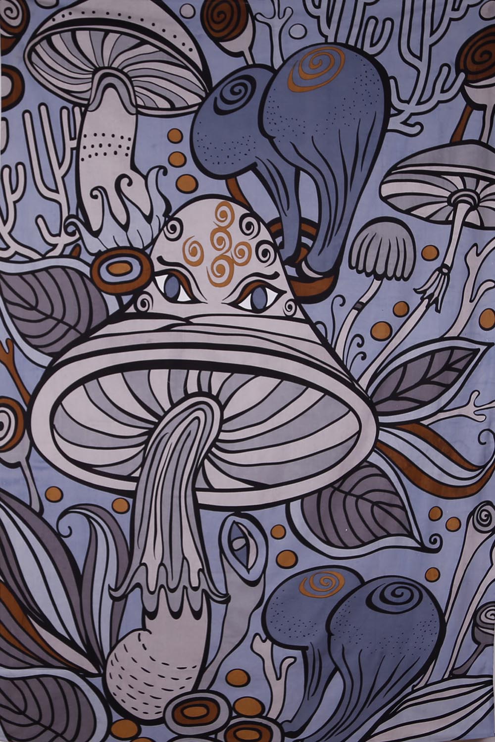 Shroom Teacher Grey Mini Tapestry 30x45" by Sunshine Joy