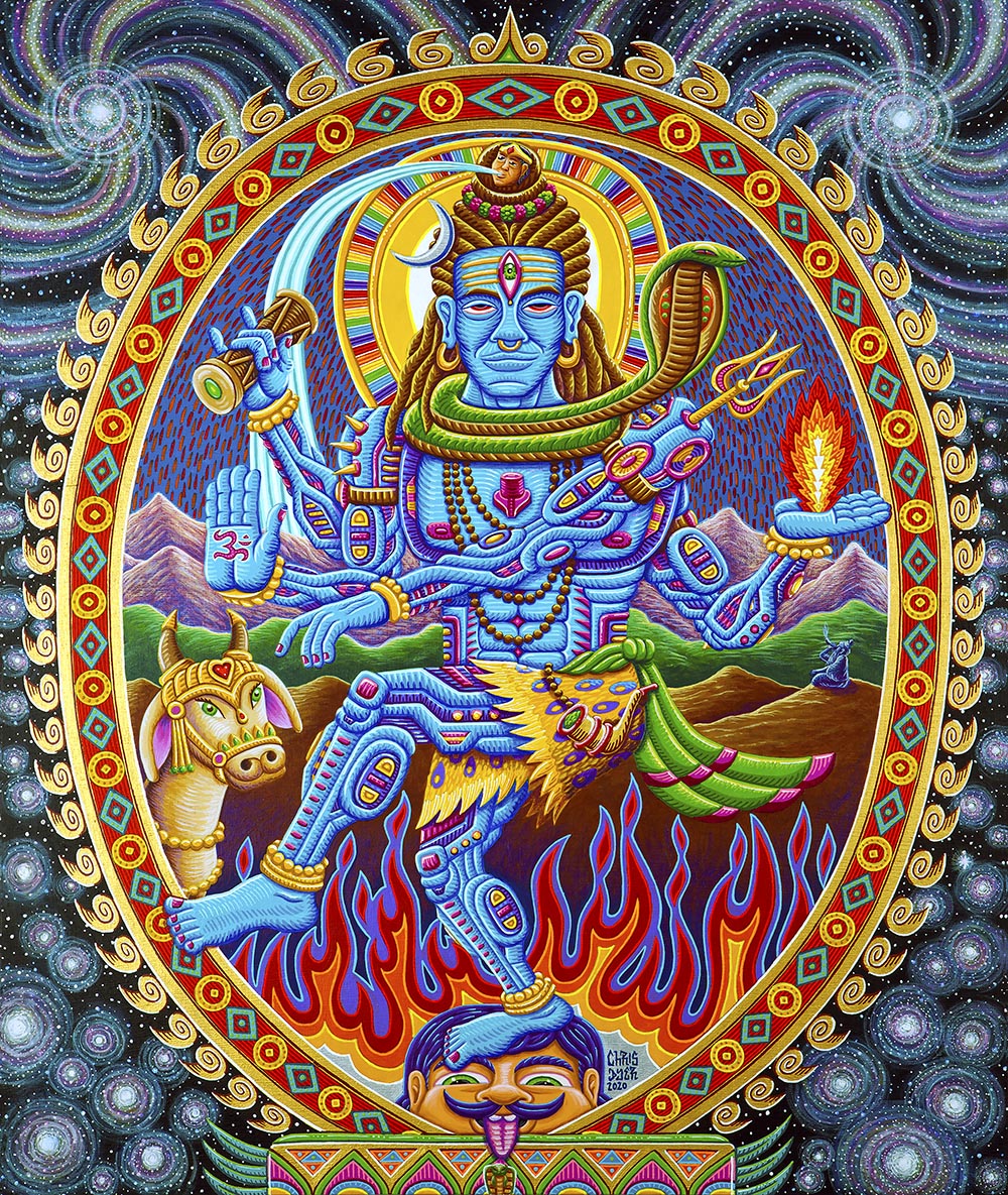 Natajaria Shiva Heady Art Print Tapestry 58x67" by Sunshine Joy