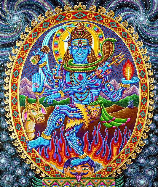 Natajaria Shiva Heady Art Print Tapestry 58x67" by Sunshine Joy