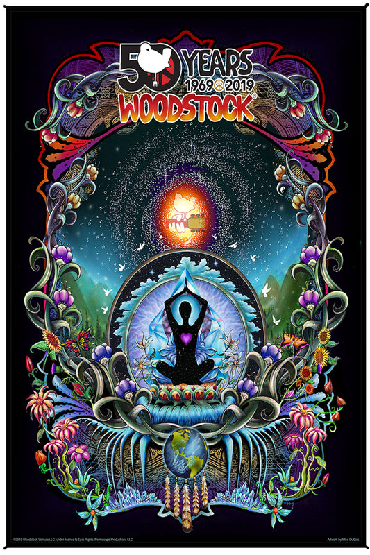 Woodstock We Are Stardust 50th Anniversary Heady Art Print Mini Tapestry 30x45" by Sunshine Joy