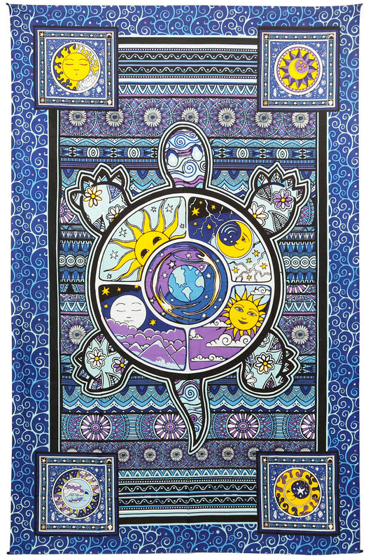 3D Turtle Tapestry 60x90" by Sunshine Joy