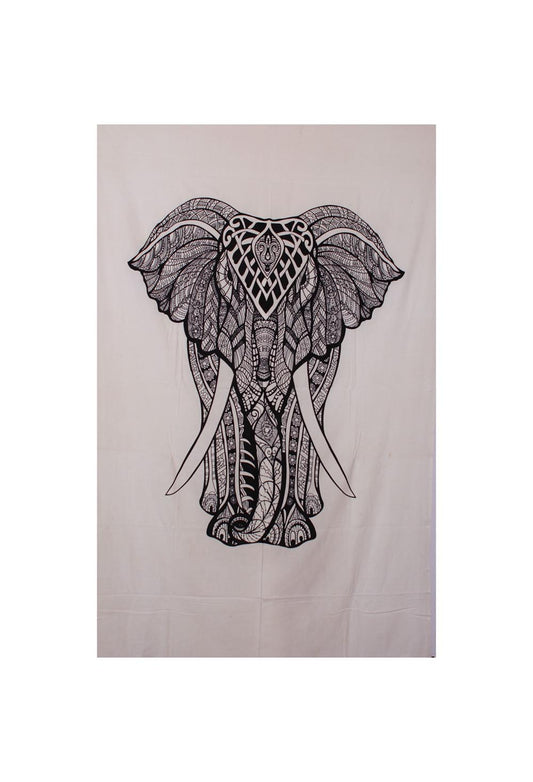 Elephant Mini Tapestry Black & White 30x45" by Zest For Life