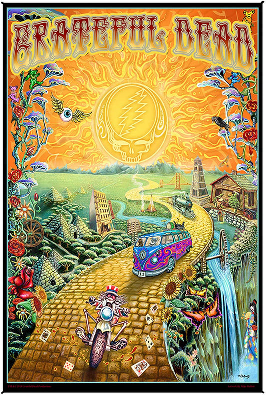 Grateful Dead Golden Road Heady Art Print Tapestry 53x85"