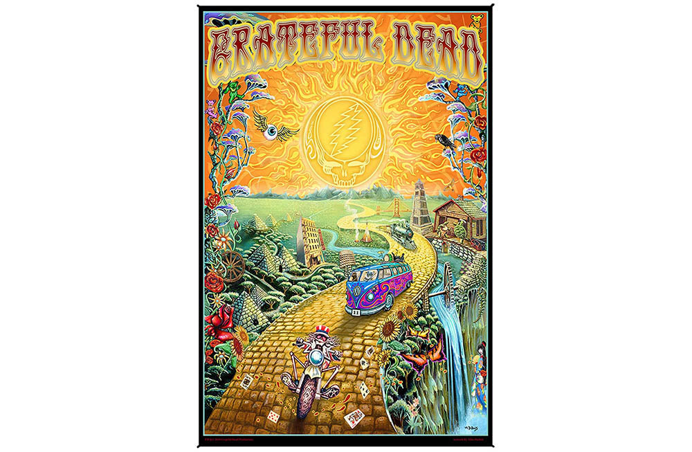 Grateful Dead Golden Road Heady Art Print Mini Tapestry 30x45"