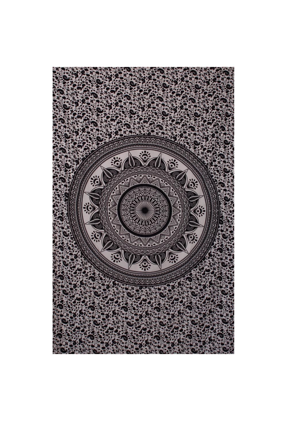 Zest For Life Mandala Mini Tapestry 30x45" Black & White *CLEARANCE*