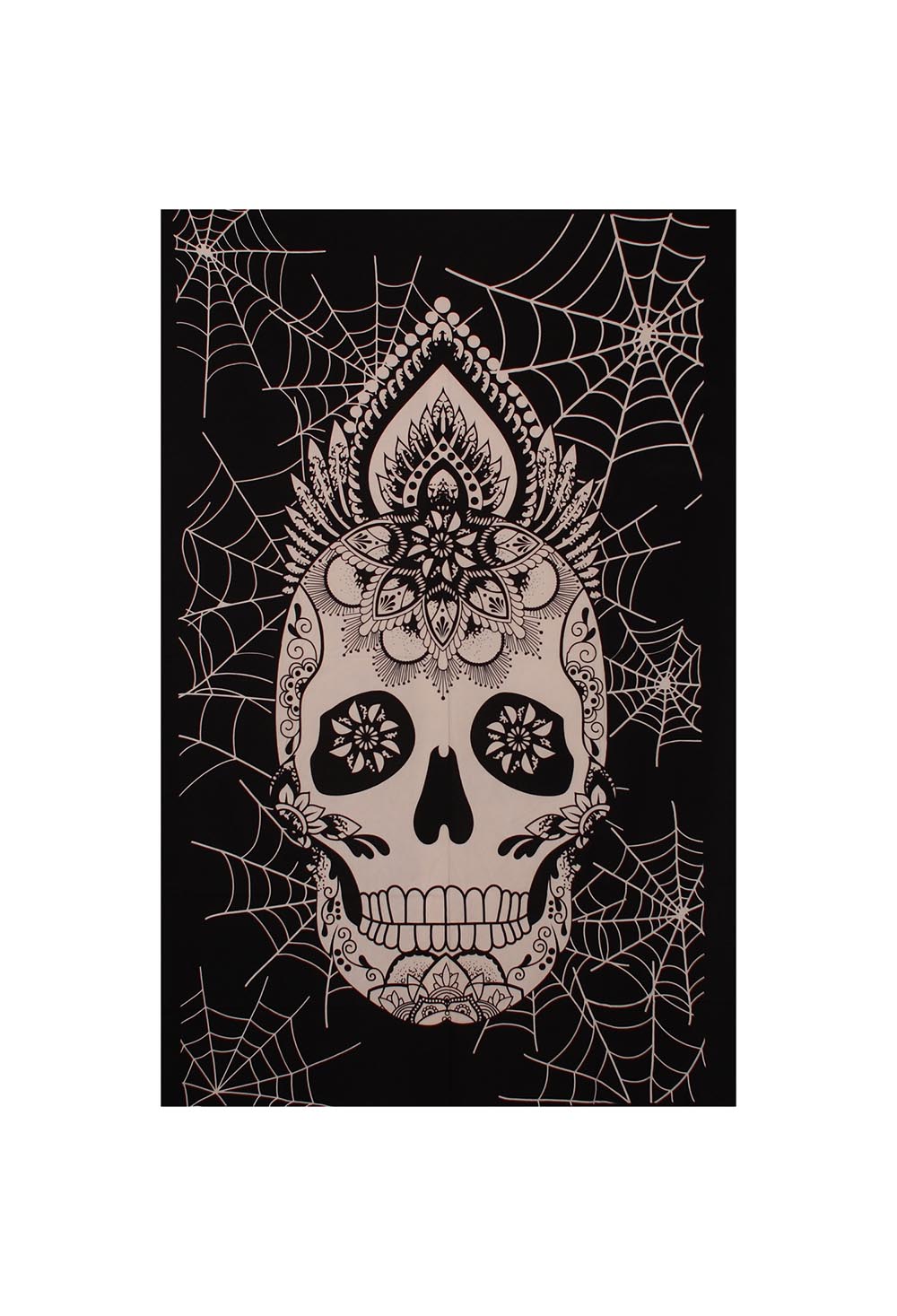 Skull Webs Mini Tapestry Black & White 30x45" by Zest For Life