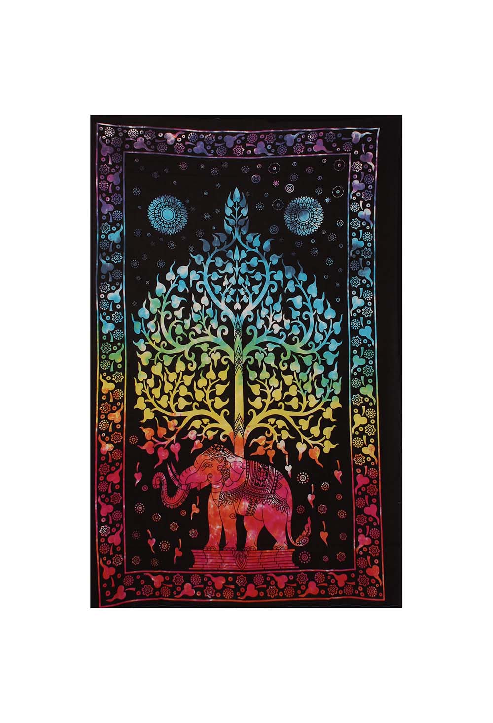 Zest For Life Tie Dye Elephant Tree Mini Tapestry 30x45"