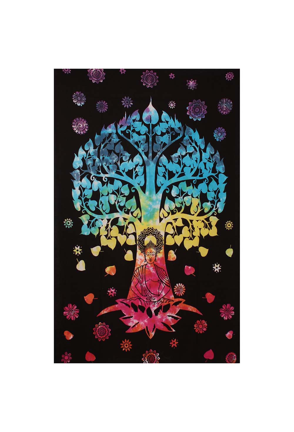 Zest For Life Tie Dye Buddha Tree Mini Tapestry 30x45" *CLEARANCE*