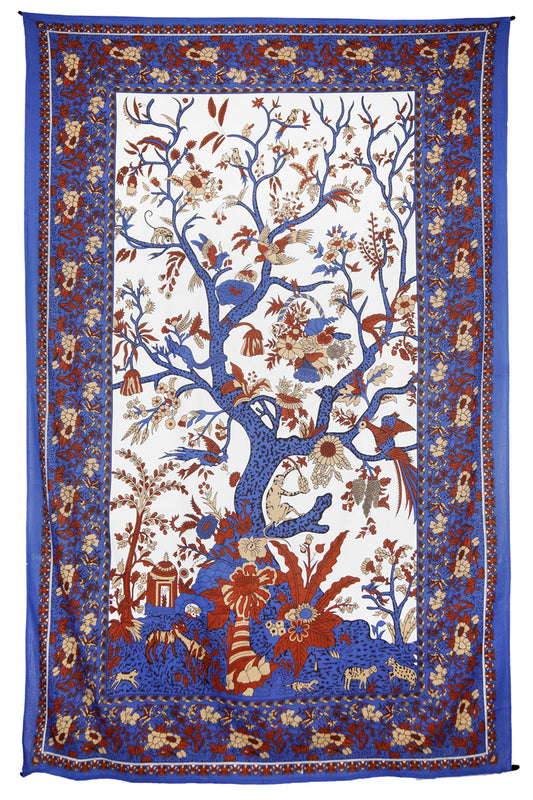 Zest For Life Tree Of Life Tapestry 52x80" Blue  *Sale*